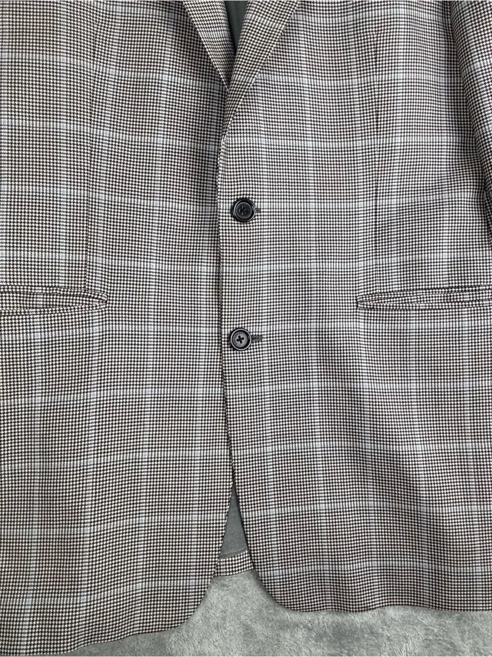 Burberry London Blazer Men 41R Gray Houndstooth Plaid Kensington Sport Coat Wool